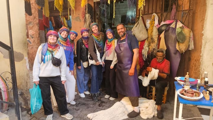 Artesanía de lana hecha a mano en Atelier du Souf en Marrakech