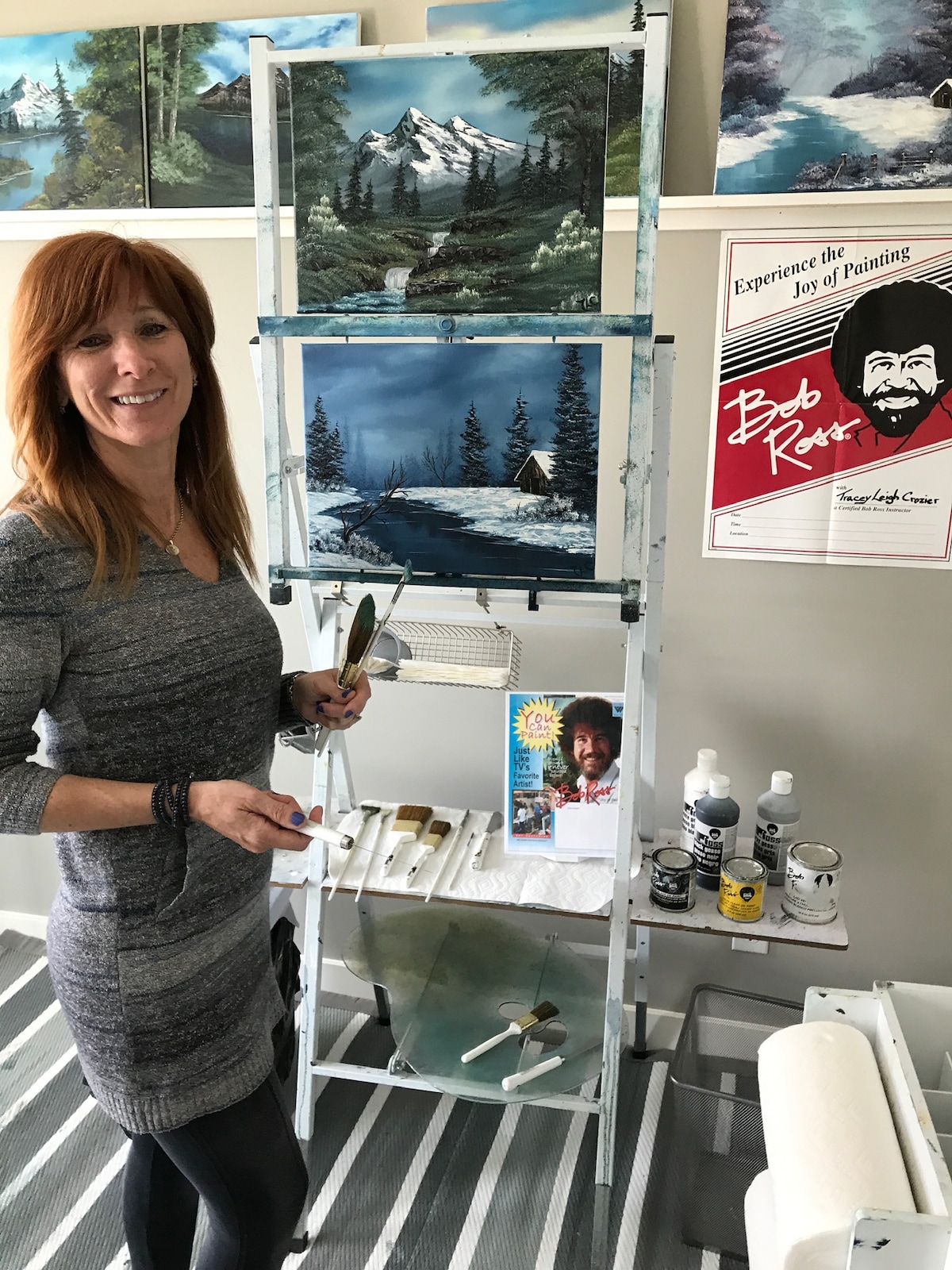 Ein unterhaltsames Landschafts-Ölgemälde im Stil von Bob Ross® …