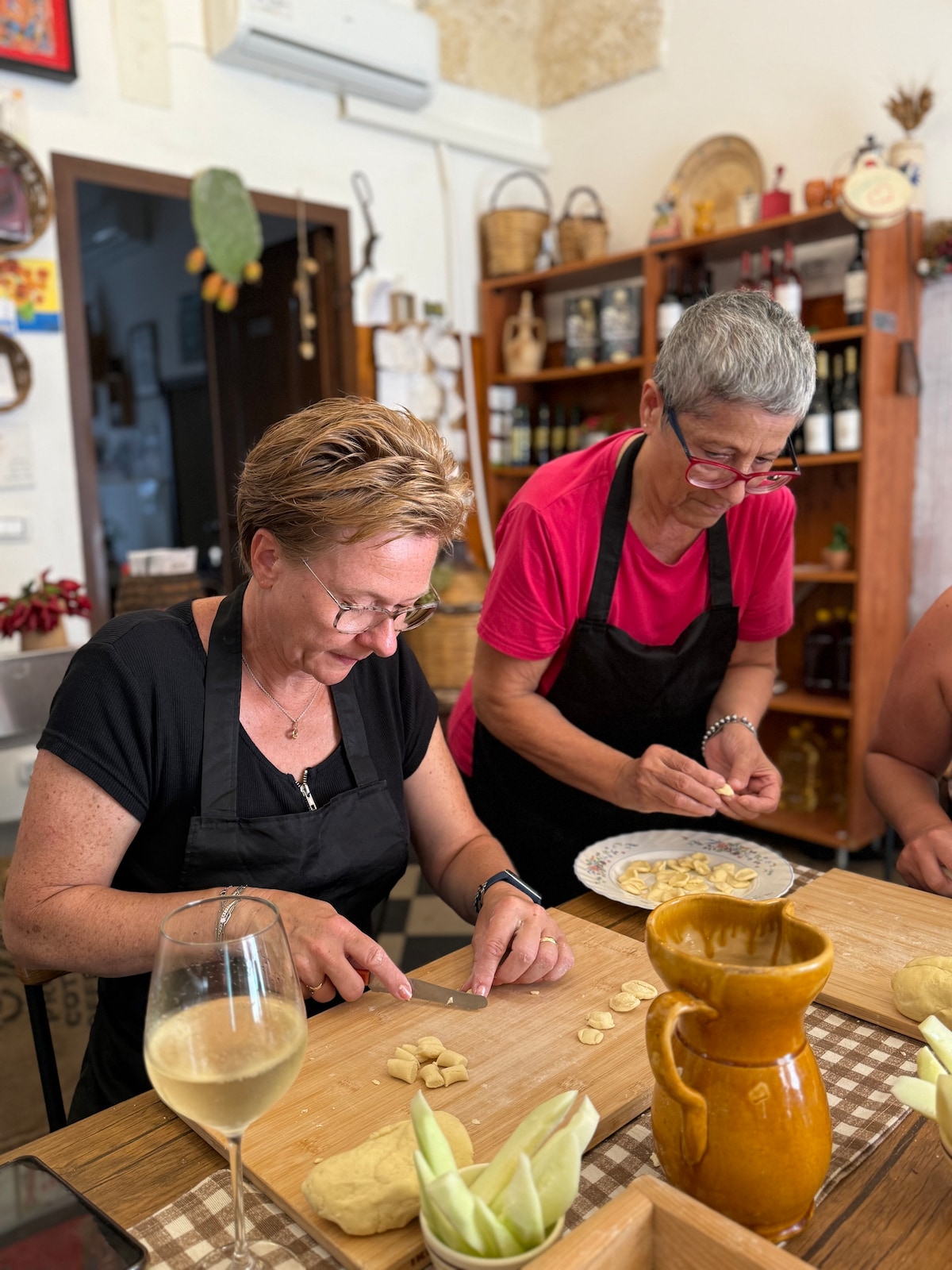 Fresh Apulian pasta course in the greengrocer