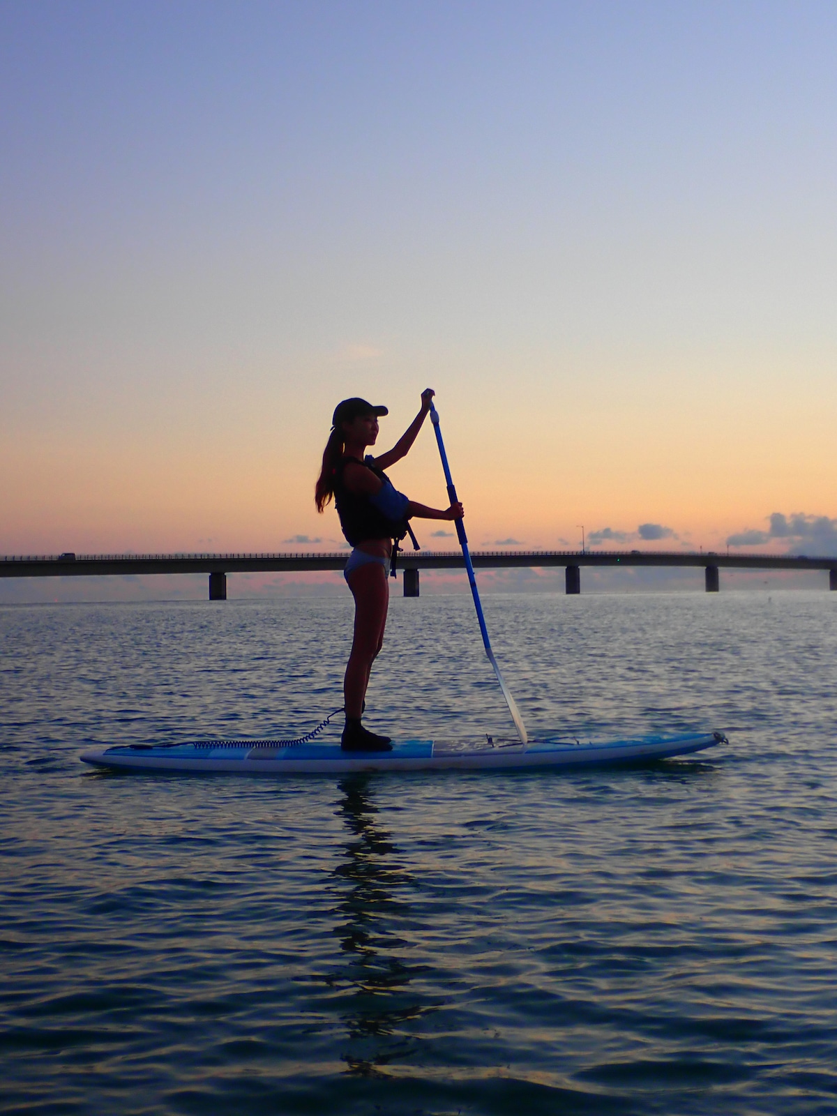 sunrise or sunset Sup at hidden beach