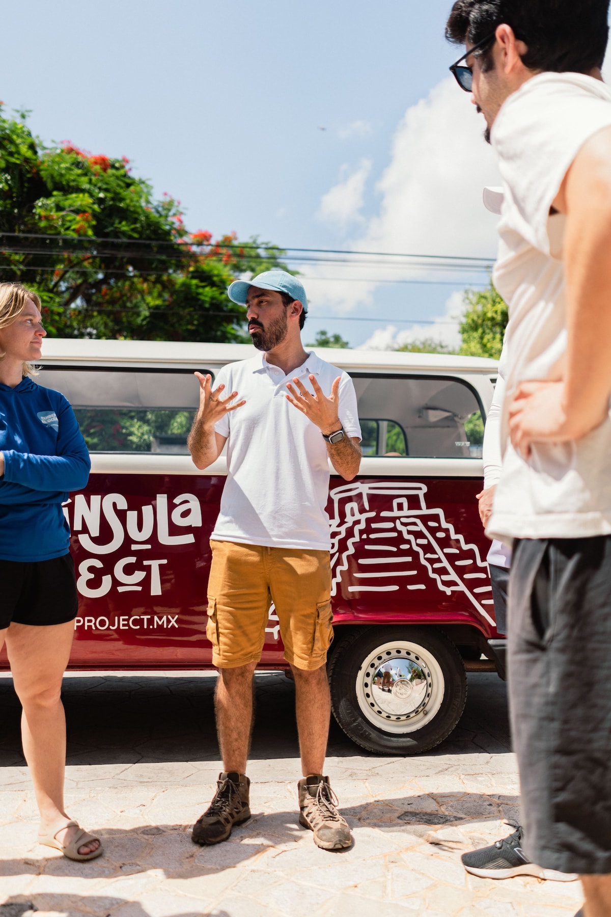 Take a road trip visiting cenotes in a classic van