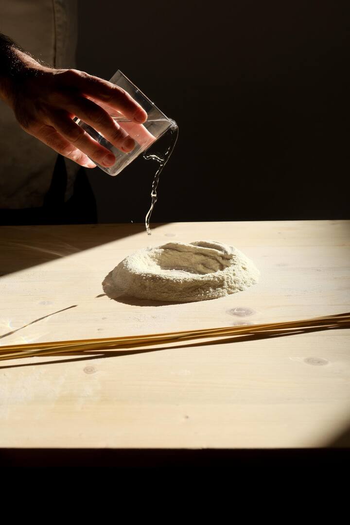 ტრაპანის ბუზიატე და სირაქლემლით დამზადებული ახალი პესტო