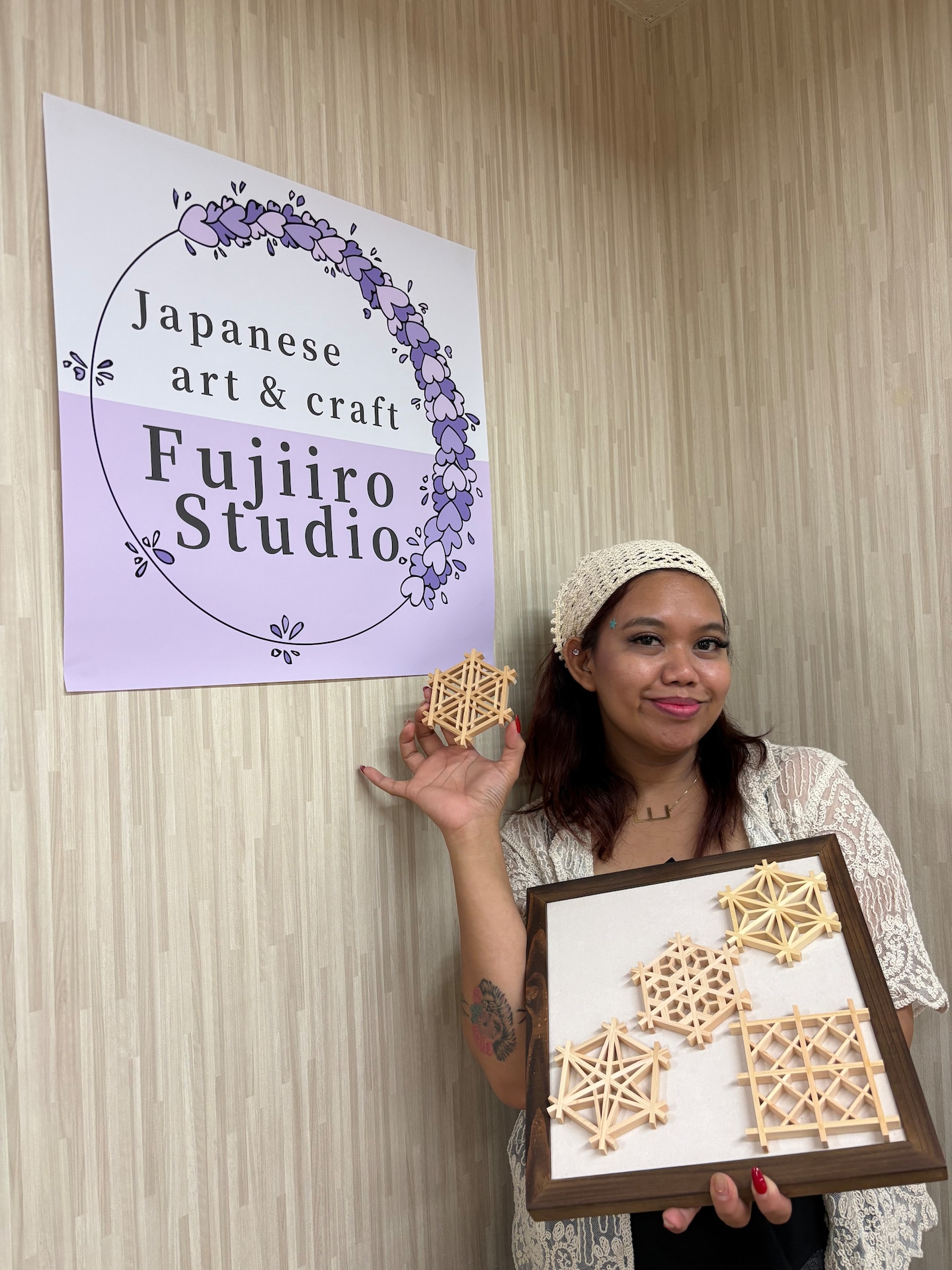 Asakusa Art of Kumiko Make Your Own Coaster＆Matcha