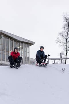 Snow sledding close to Tromsø city