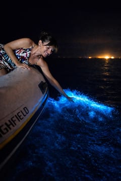 Bioluminescence, plage secrète et croisière au coucher du soleil