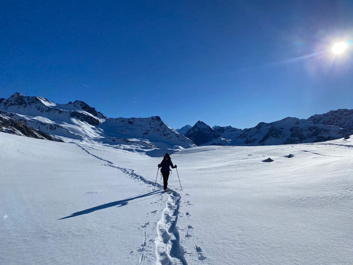 Snowshoeing at the Julierpass
