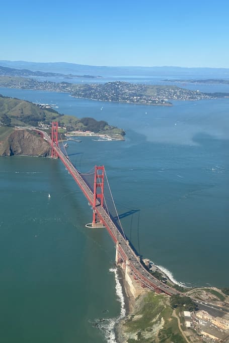 Fly an airplane over the Golden Gate Bridge & SF