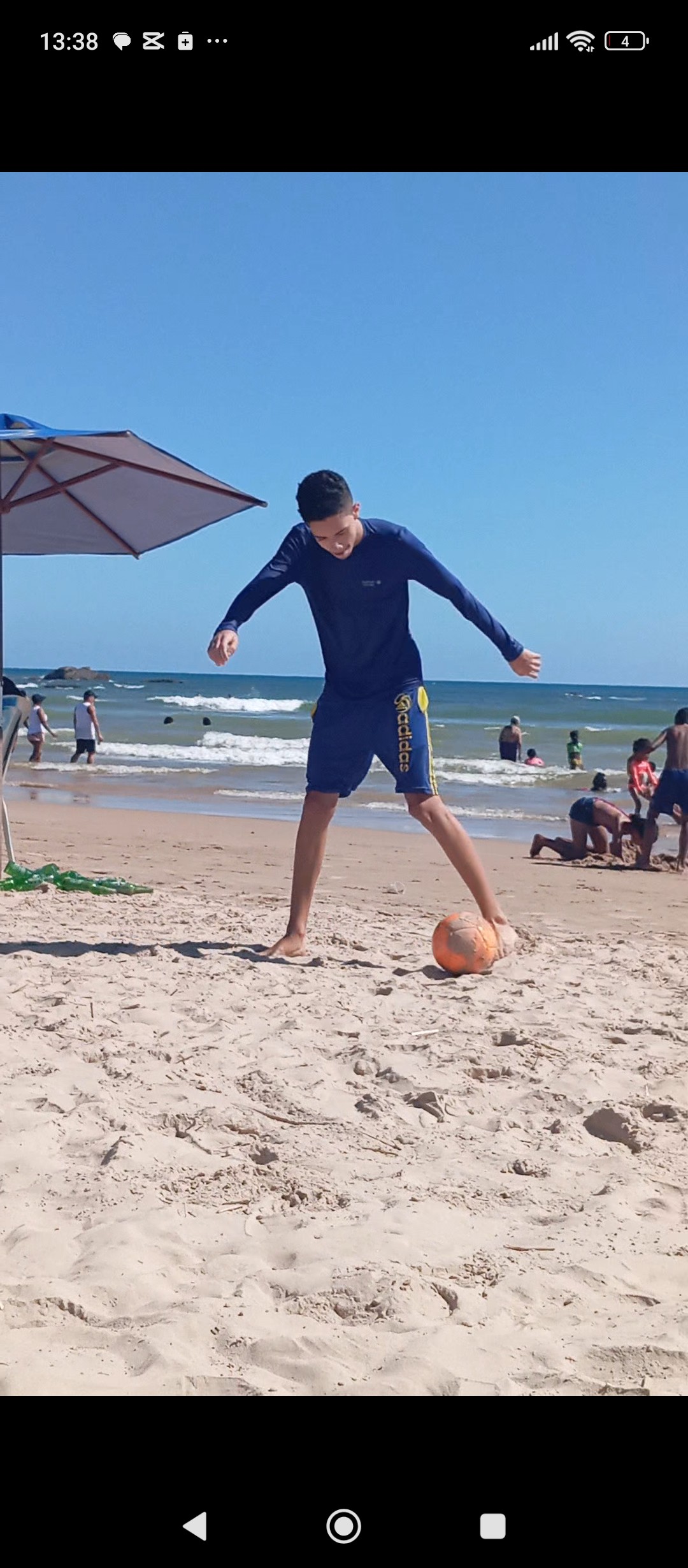 Beautiful local Beach Soccer class for foreigners