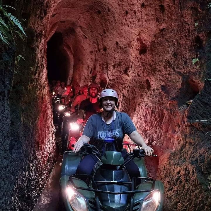 Каране на АТВ, джунглата на Убуд, река с обяд