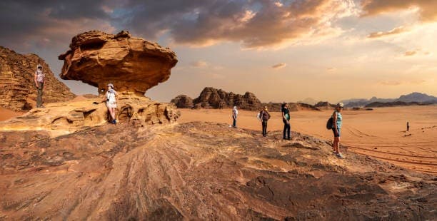 Discover the Nabataean inscriptions and rock bridges in Wadi Rum