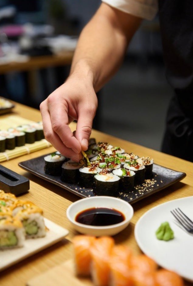 Shape sushi rice with a sushi sensei