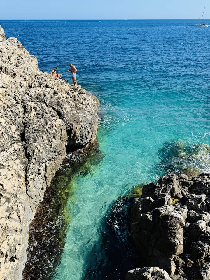 Panda hadi kwenye mashimo ya kuogelea ya bluu yaliyofichwa