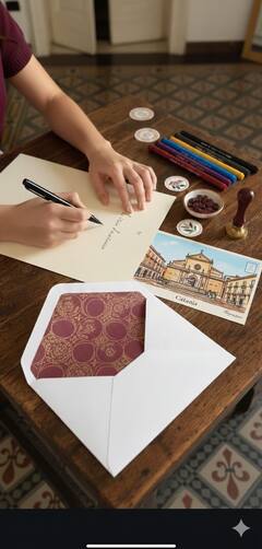 Crea una postal hecha a mano desde Sicilia
