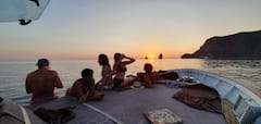 Islas Eolias de portada en barco con Pierre y la Nerano
