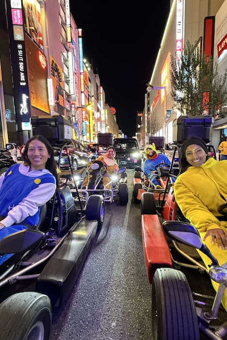 Tokyo go kart tour ride through Shibuya, Shinjuku