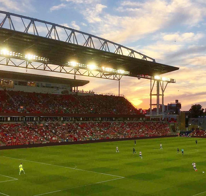 Play a match with soccer pros in Toronto Stadium