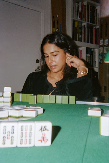 Practice mahjong at a game night in Greenpoint