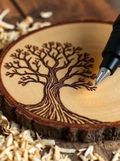 Crea arte con pirograbado en un estudio de Nueva York