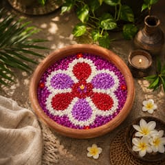 Crea un mandala de flores flotantes como arte terapéutico