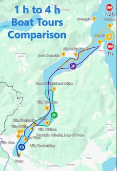 Excursion en bateau de 3 heures : croisière et visite de Bellagio