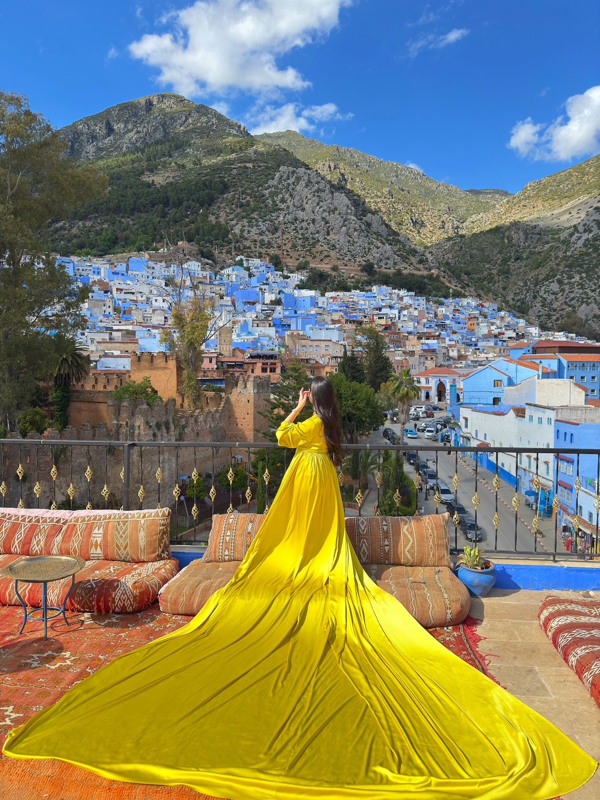 Flying Dress Photo Shoot in Chefchaouen