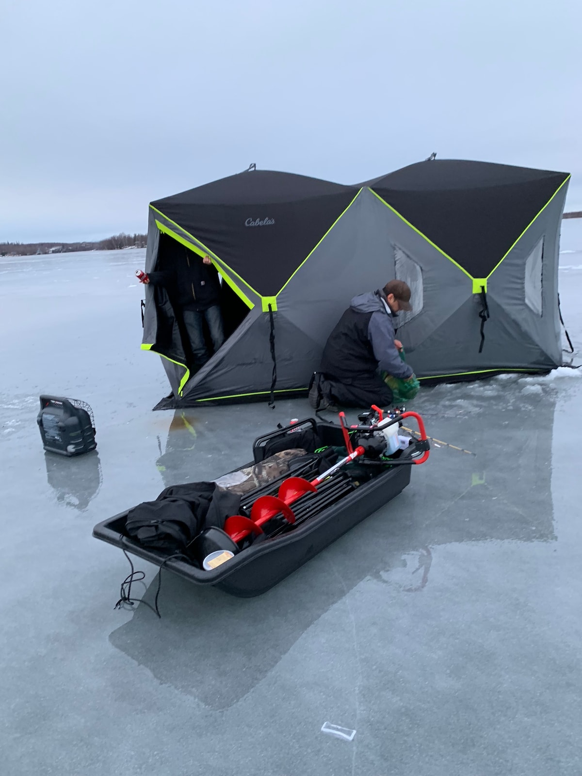 Kayak and ice fishing
