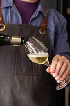 French wine, champagne and cheese in a hidden shop