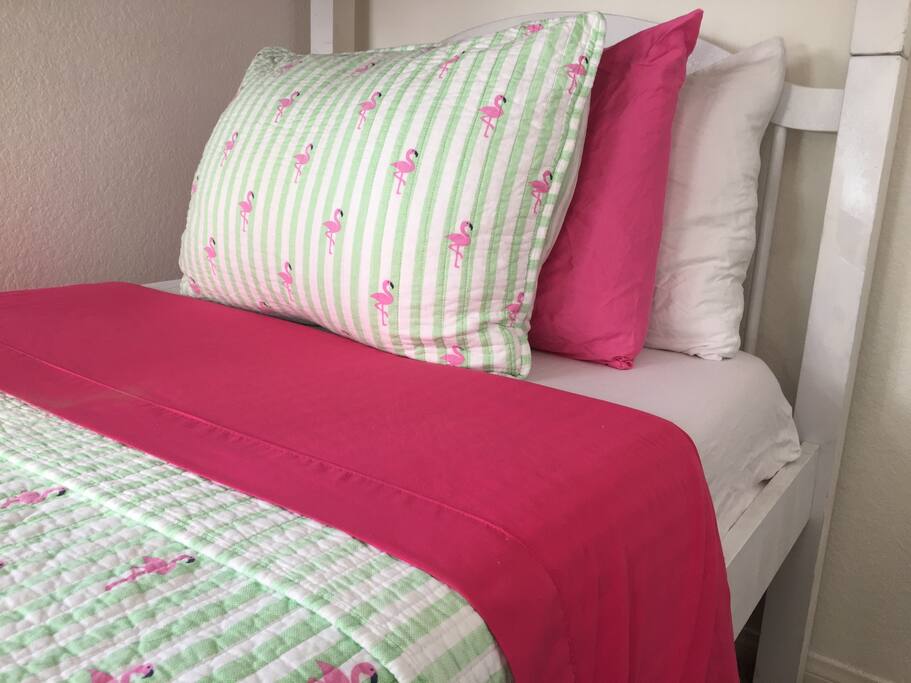 The top comfy, cozy bunk bed. All of our beds are very comfortable. Our top priority is comfort and being able to get a great night of sleep.