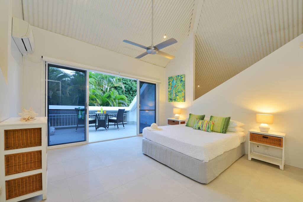 Upstairs bedroom with ensuite and balcony