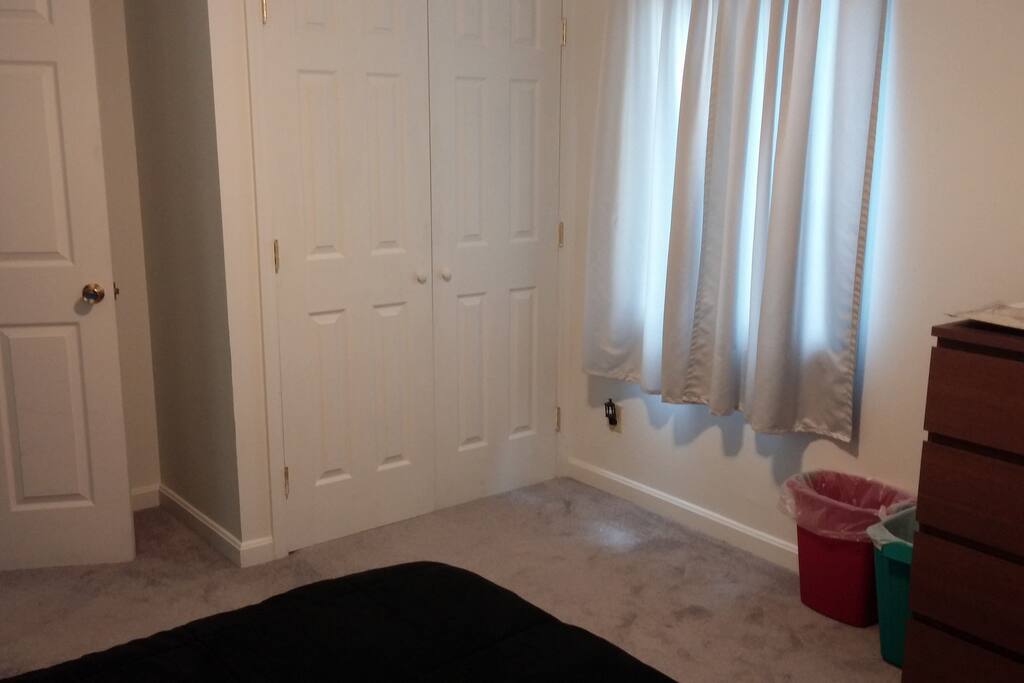 Room entry and closet (guests can use the left part of the closet). Dresser has been moved, see previous pic.