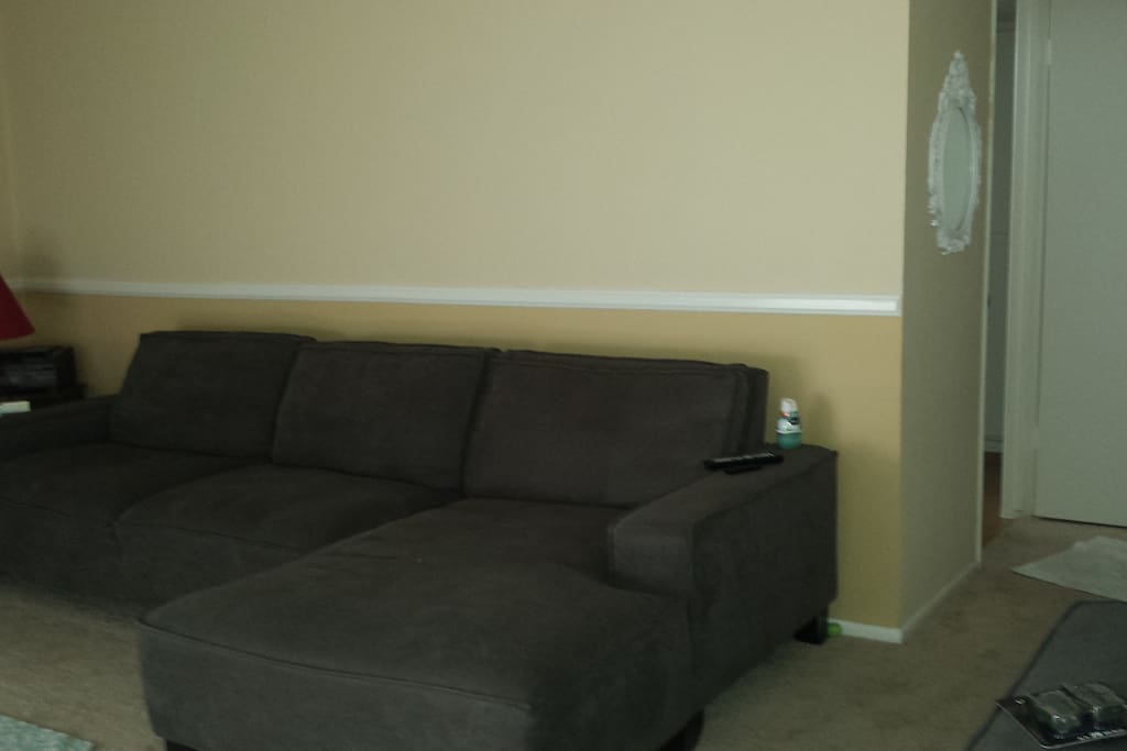 Couch Bed in room with door for privacy
