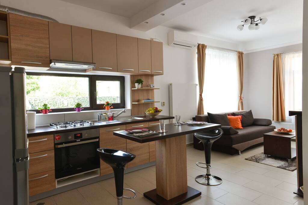 Living room and kitchen
