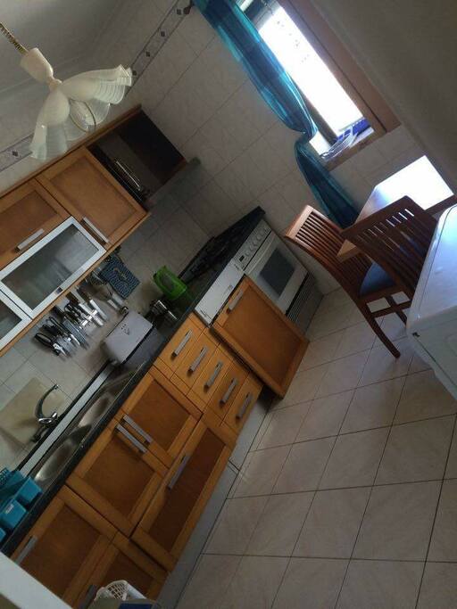 Fully fitted kitchen with dishwasher, washing machine, microwave, kettle, fridge/freezer, etc