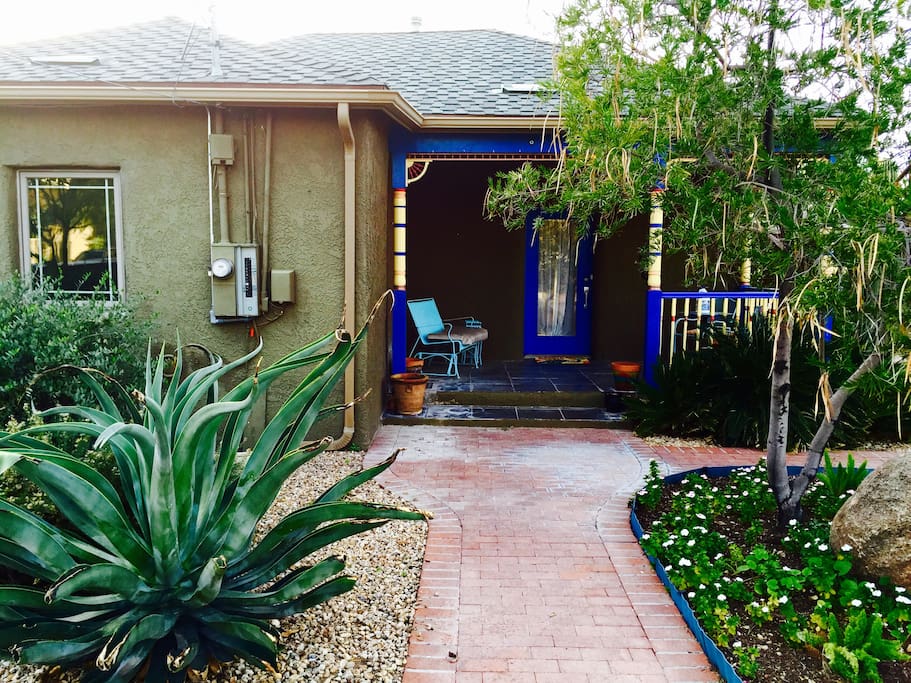 Enjoy sitting on the swing chair or cafe table on the front porch.