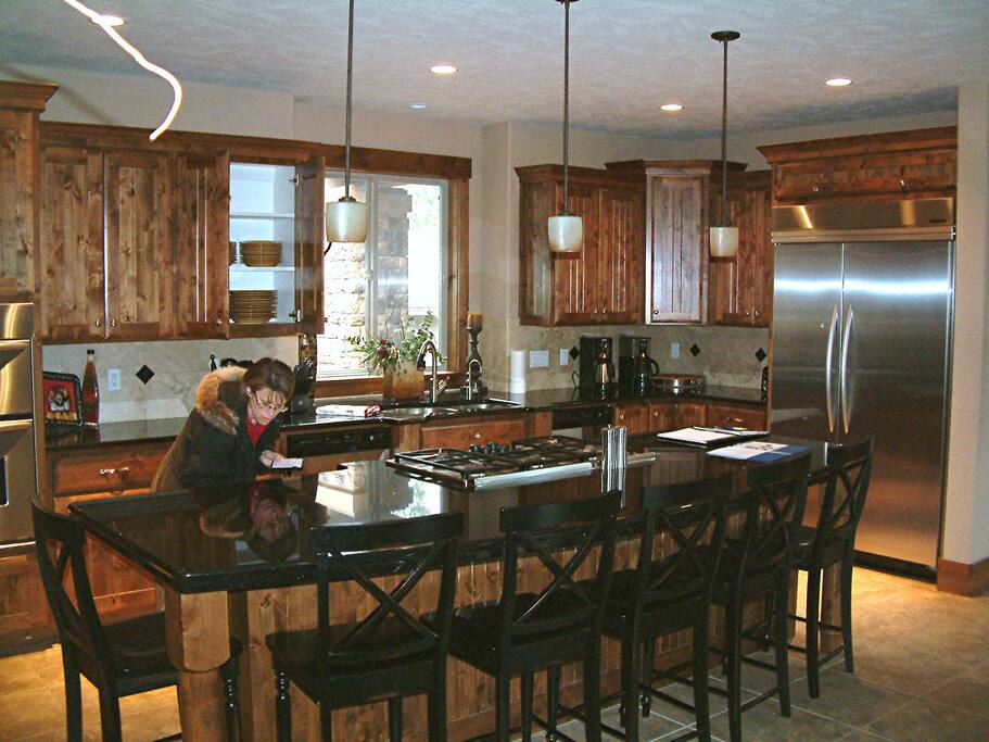 Large Open Kitchen With More Seating and duel dishwashers