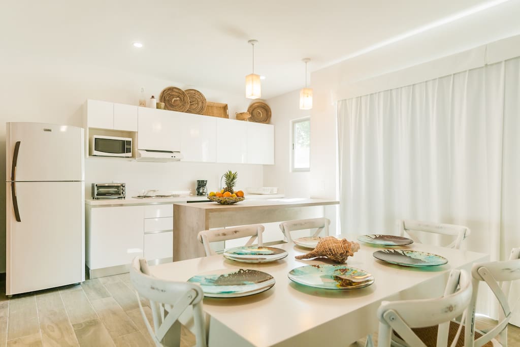 Dining area and a fully equipped kitchen