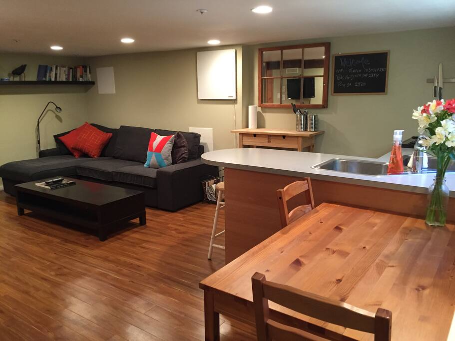 Kitchen and sitting area