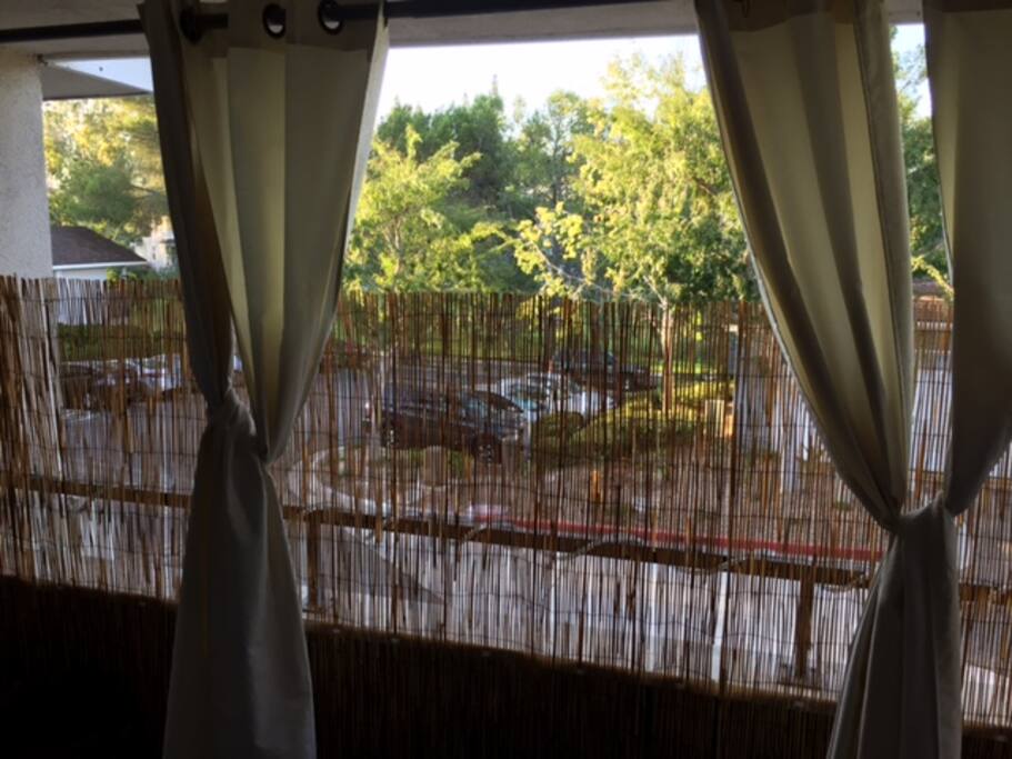 Front patio with view of parking area