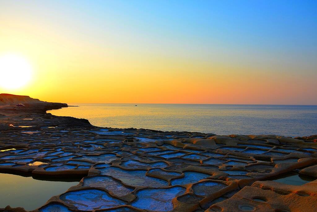 Sunset at the salt pans. 5 mins walk away.