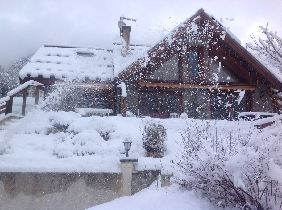 chalet en hiver