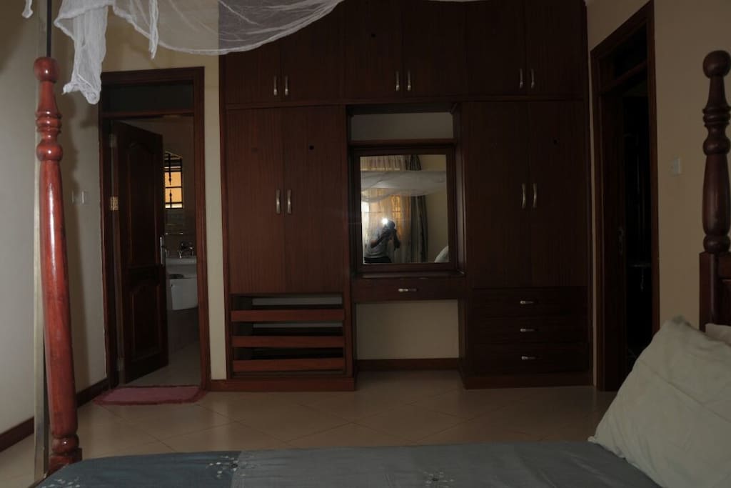 Plenty of storage from built-in closets; dressing mirror for when you are getting ready