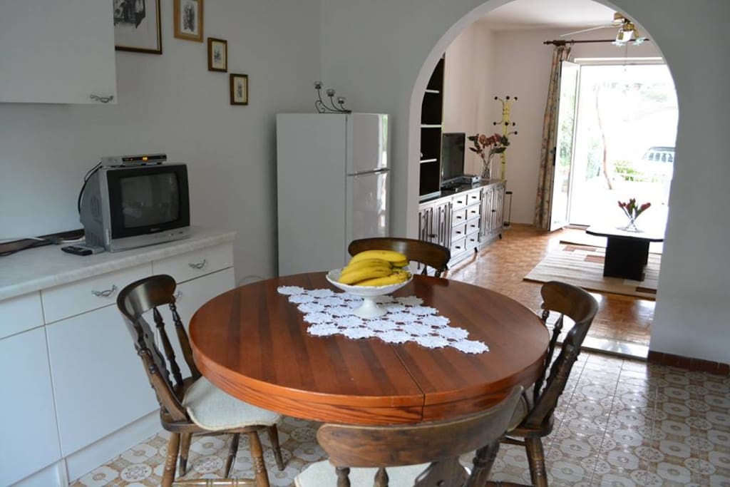 kitchen & living room