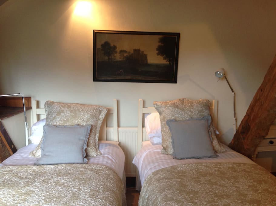 Main bed can be made up as singles or joined as a Superking.