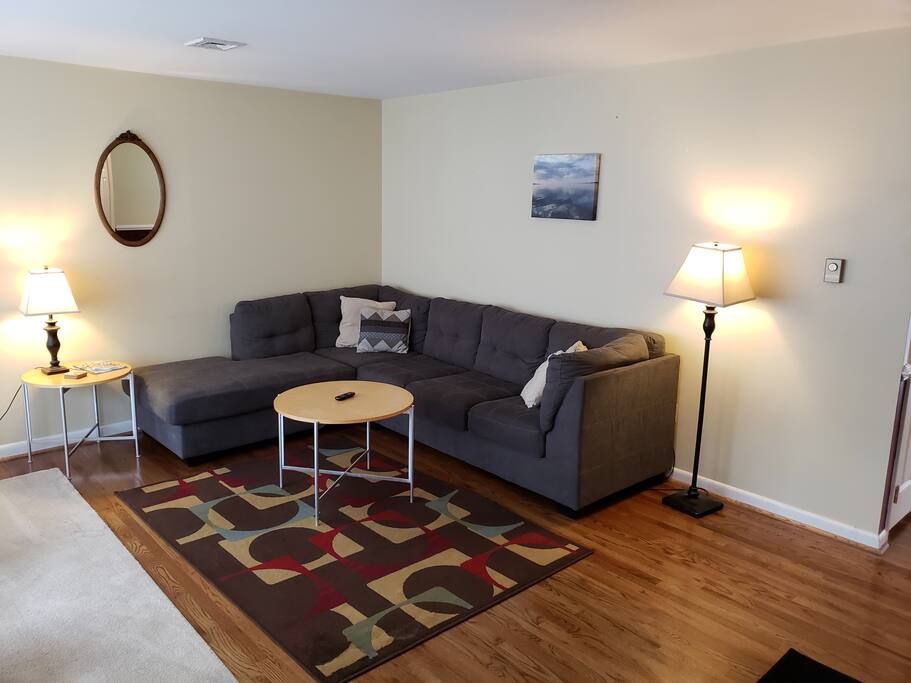 Spacious living room area.