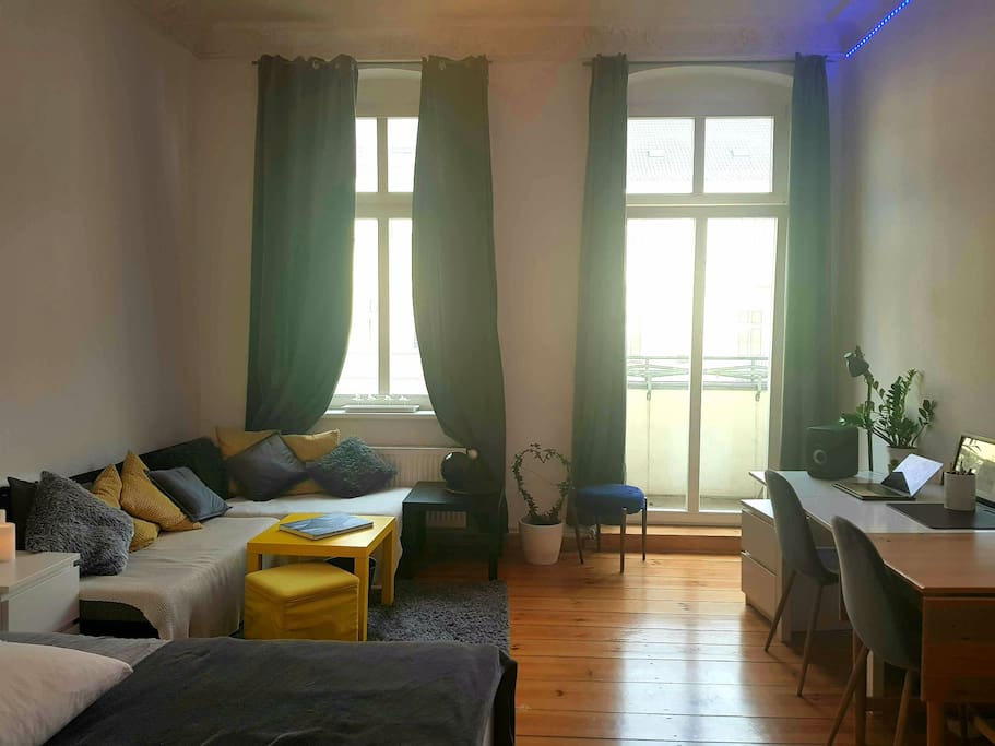 your room, with balcony on the right
