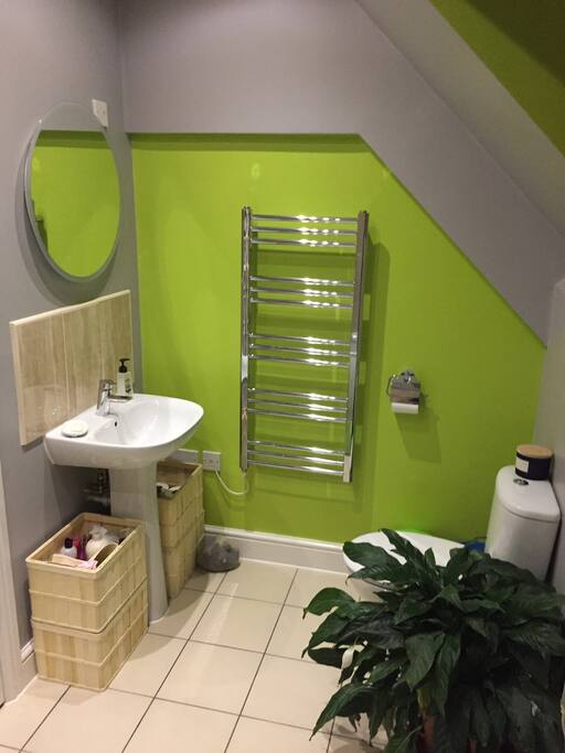Lovely heated towel rails to keep your towels dry and toasty