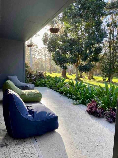 Nutty bungalow on an organic nut farm by the beach