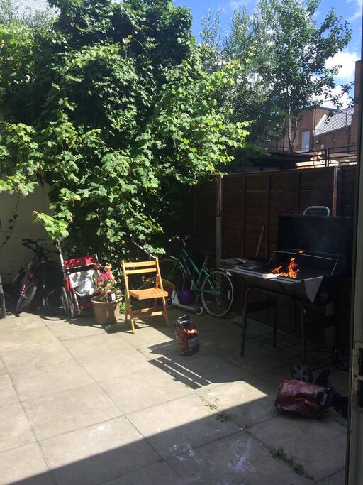 Private backyard with BBQ