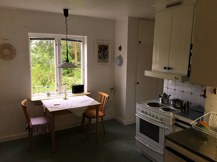 Kitchen with a small breakfast table for two