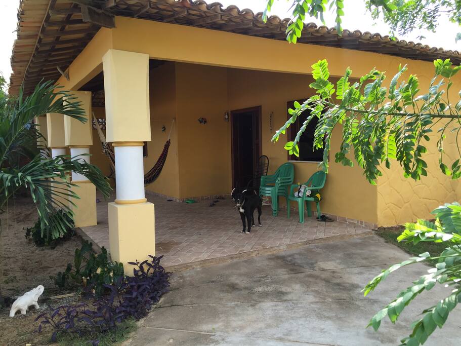 Entrance with parking place.